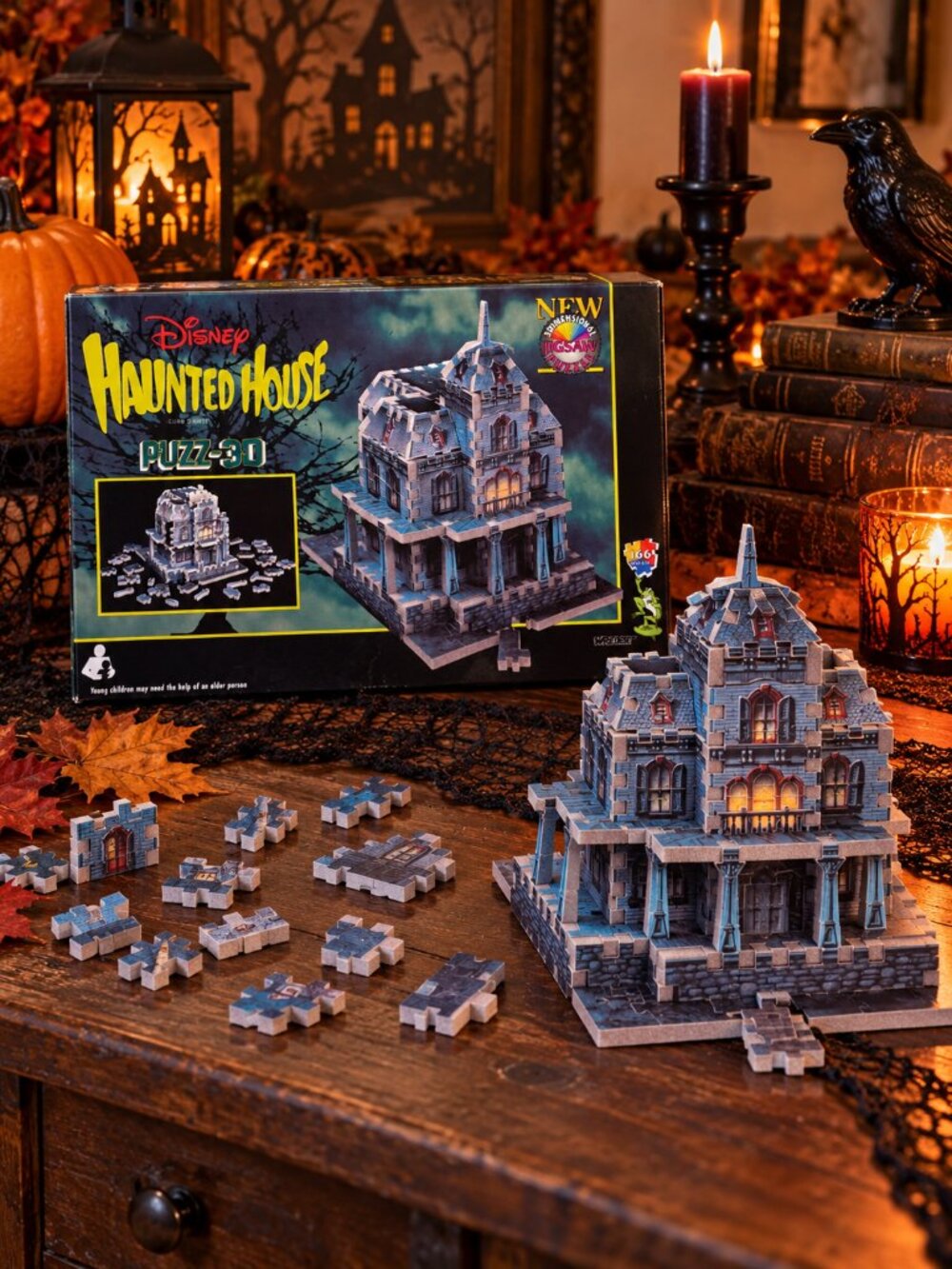 Vintage Disney Haunted House Wrebbit Puzz-3D 166 Piece 3D Puzzle